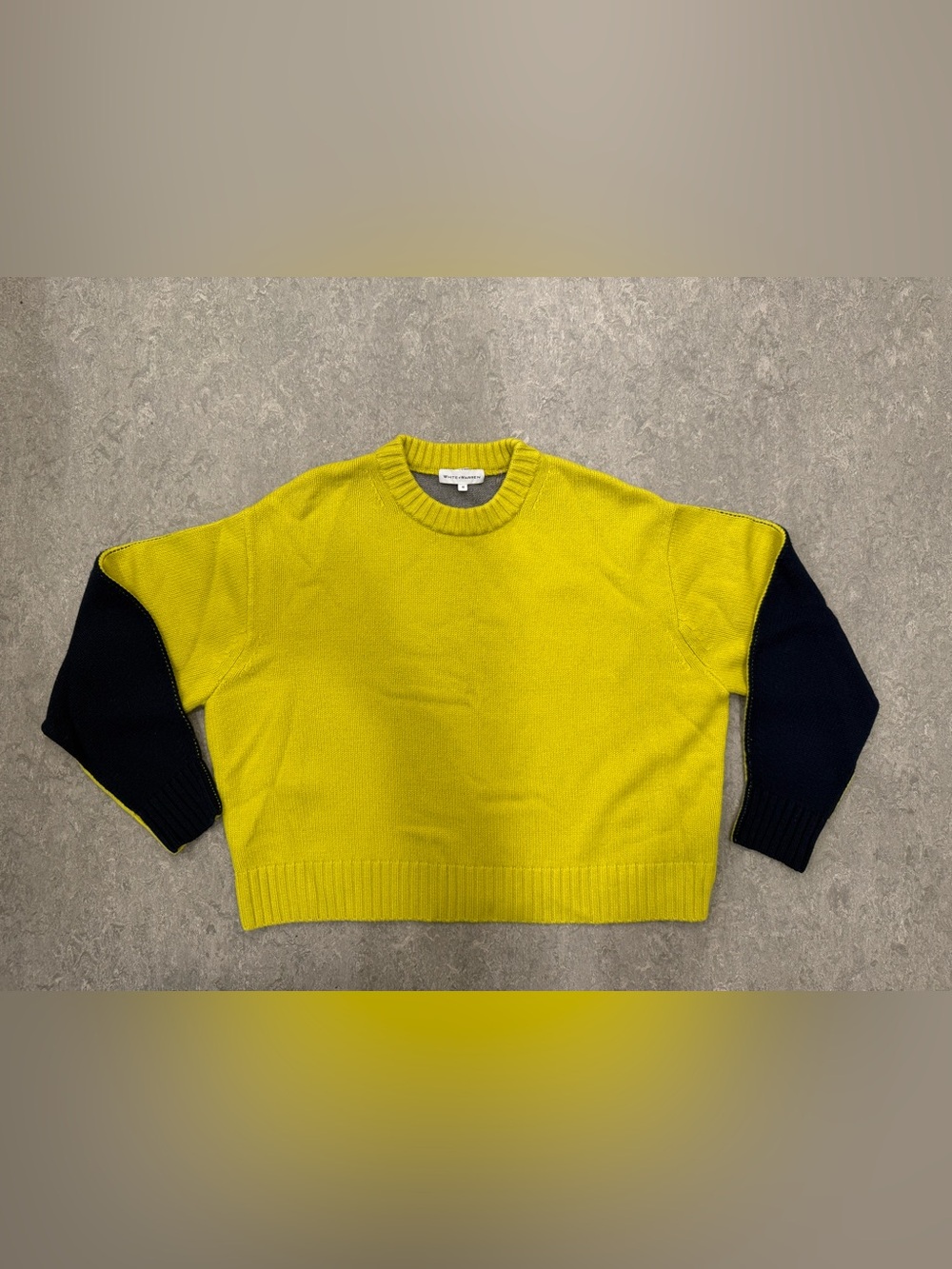 White + Warren Cashmere Wool Color Block Boxy Fit Crewneck Sweater Sz M - Picture 2 of 11